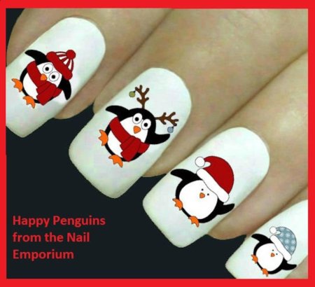 Рисунки на ногтях новогодние