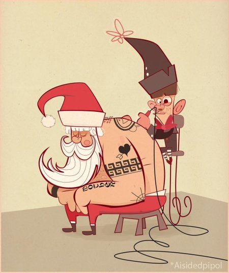 Прикольный новогодний арт