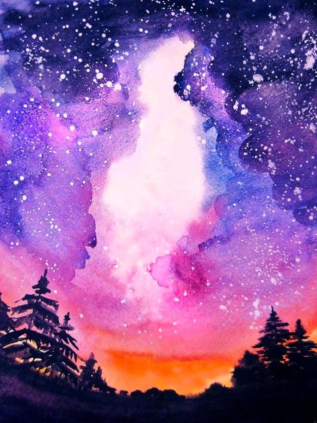 Космос акварелью