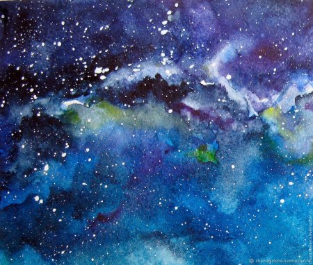Звездное небо акварелью