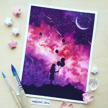 Космос акварелью