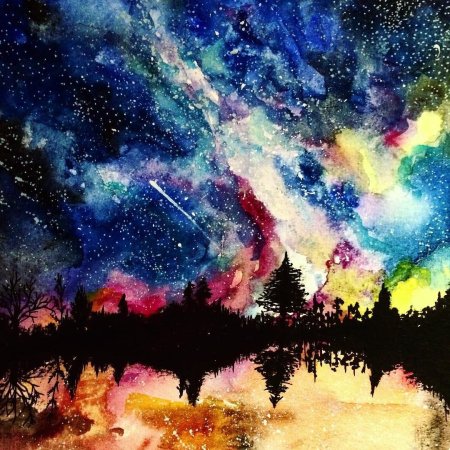 Космос акварелью