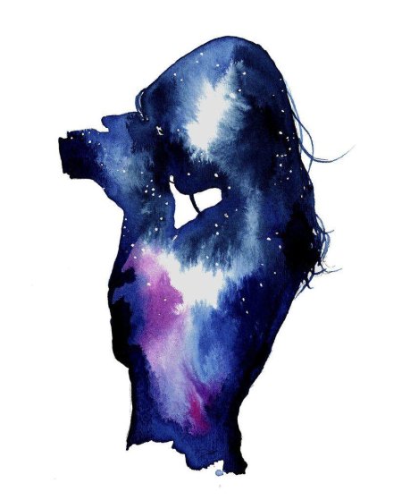 Силуэт акварель