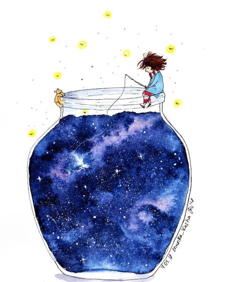 Космос иллюстрации акварель