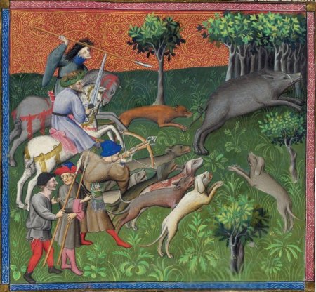 Средневековая миниатюра охота