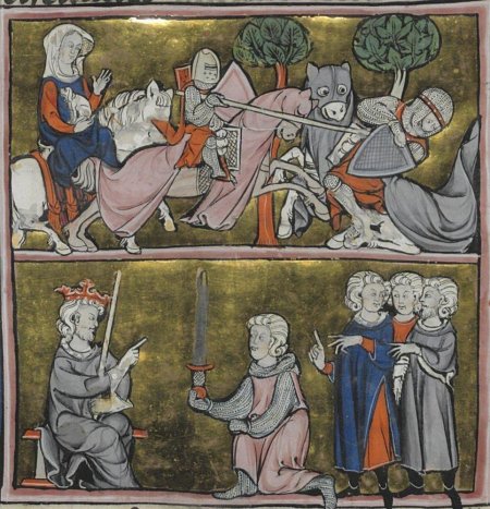 Король Артур Средневековая миниатюра