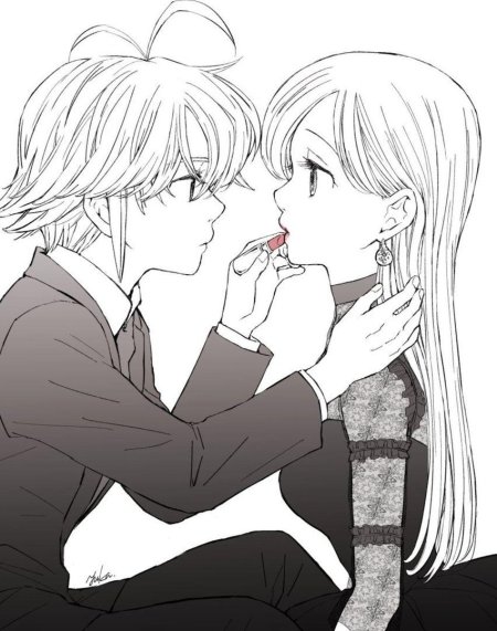 Мелиодас и Элизабет поцелуй