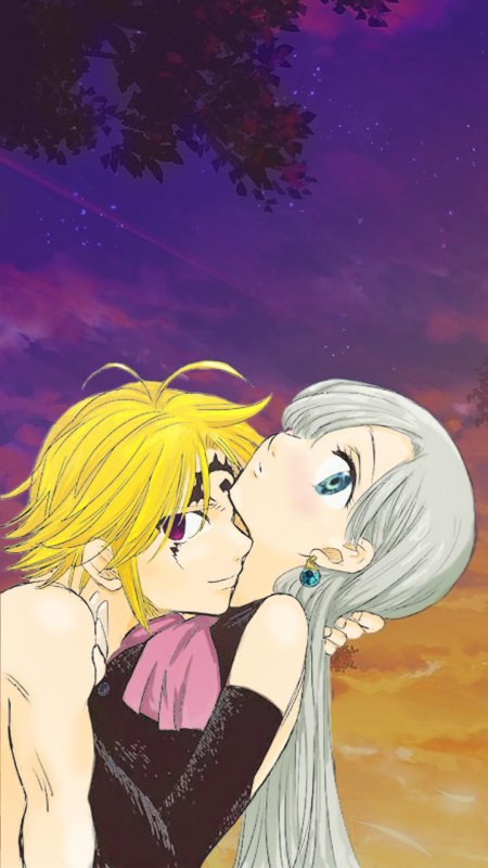 Семь смертных грехов Мелиодас и Элизабет поцелуй