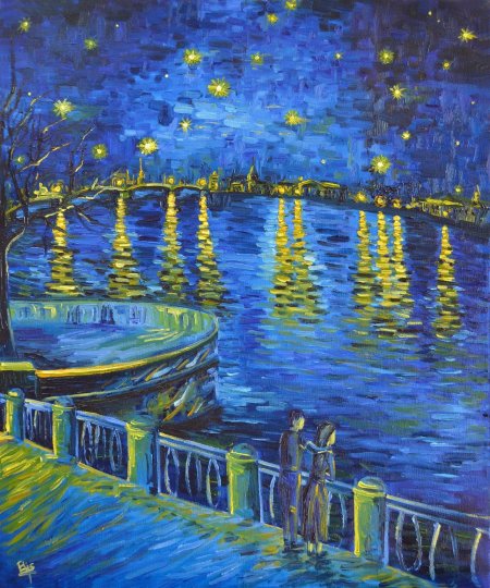 Картина Звездная ночь над роной