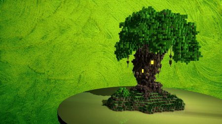 Схематика майнкрафт большого дерева