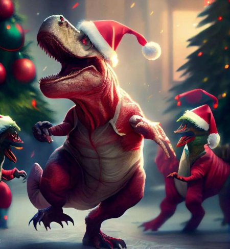 Новогодний динозавр