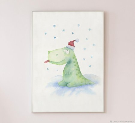 Картинки новогодних динозавров для детей