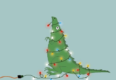 Новогодний динозавр