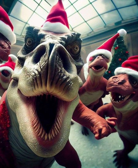 Новогодний динозавр
