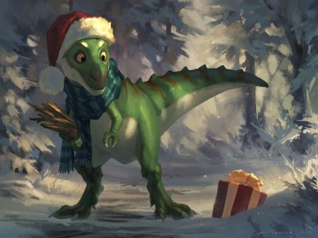 Новогодний Динозаврик