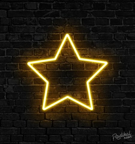 Желтая неоновая звезда