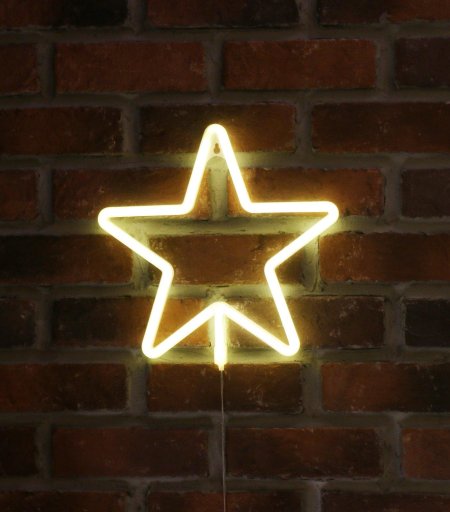 Неоновая вывеска «звезда» 28 × 28 см,