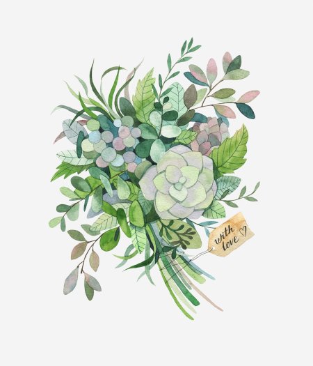 Зелень акварель