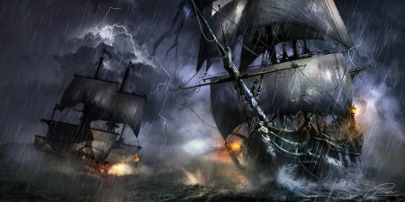 Летучий голландец корабль призрак пираты Карибского моря