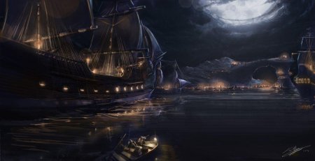 Галеон корабль фэнтези арт