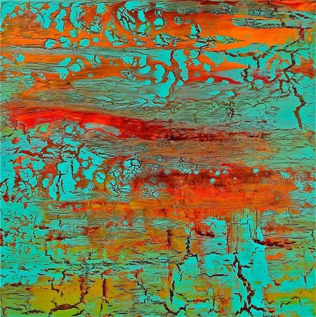 Абстракционизм голубой с оранжевым