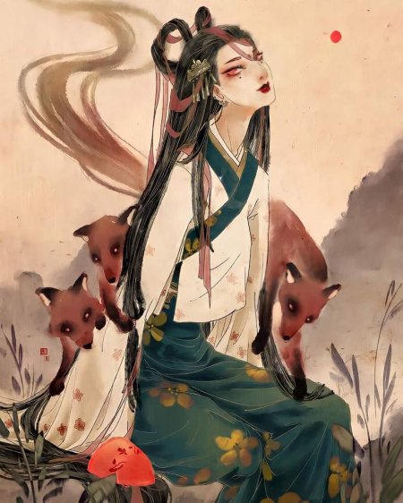 Японская мифология Кицунэ лиса оборотень