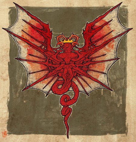 Картина Блейка красный дракон