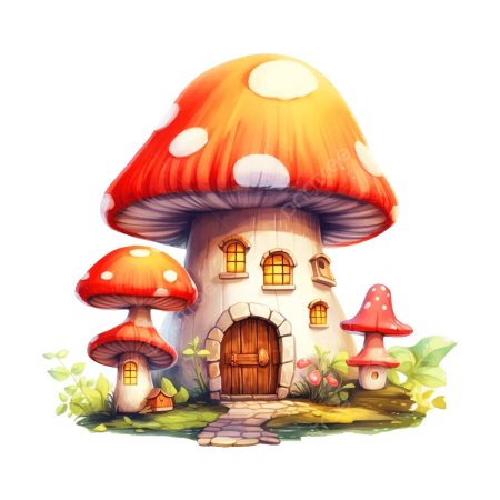 Дом гриб рисунок для срисовки