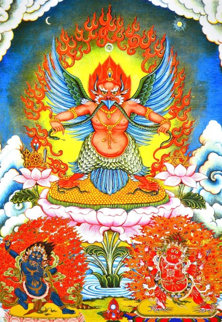 Красный Гаруда тханка