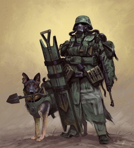 Дизельпанк арт солдат