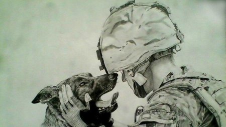 Солдат с собакой