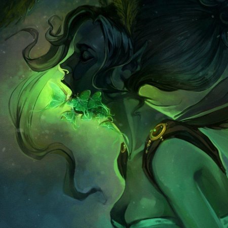 Эльф с зелеными волосами