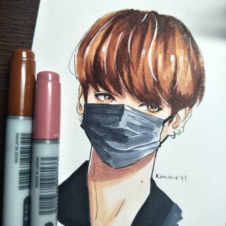 БТС рисунки маркерами