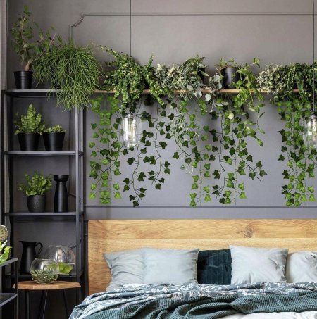 Искусственный плющ в интерьере