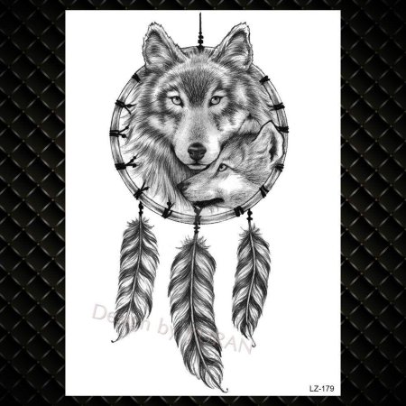 Татуировка Ловец снов с волком