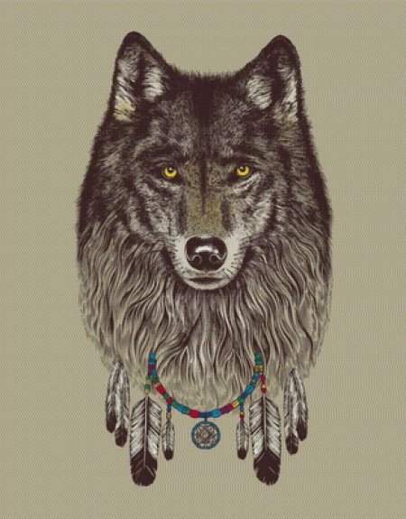 Тотемный волк тату