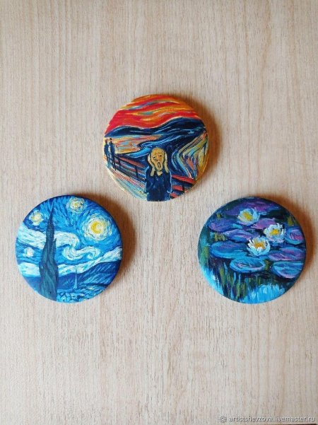 Брошь роспись акрилом