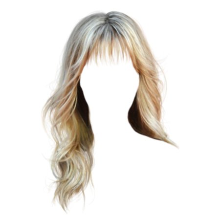 Волосы блонд на прозрачном фоне