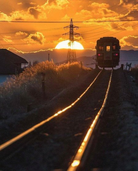 Железная дорога закат