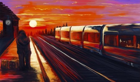 Поезд живопись