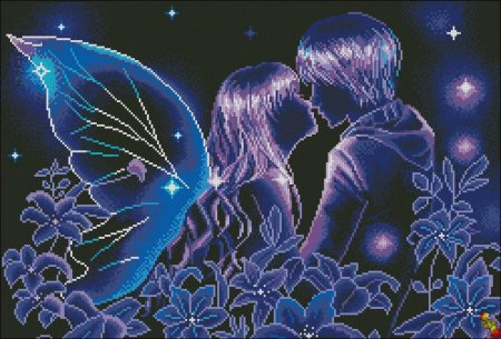 Вышивка фантазия поцелуя