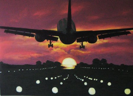 Самолет на закате