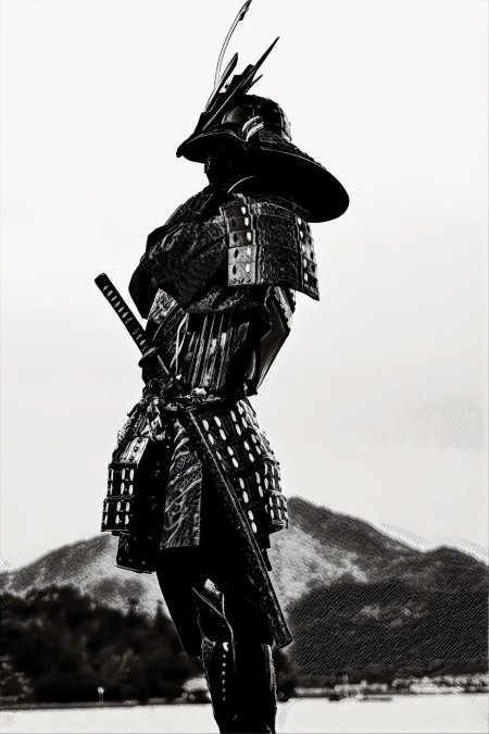 Воин Ронин Самурай в доспехах
