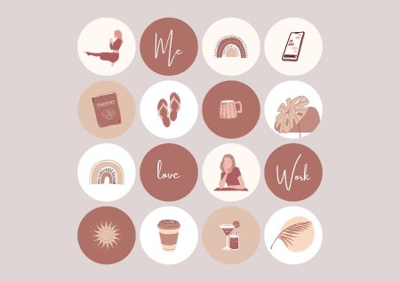 Иконки для актуального Эстетика