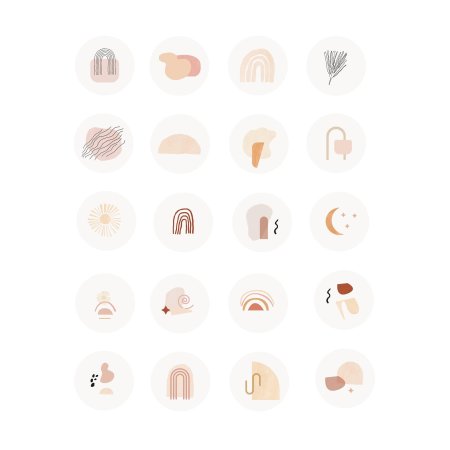 Бежевые значки для актуального