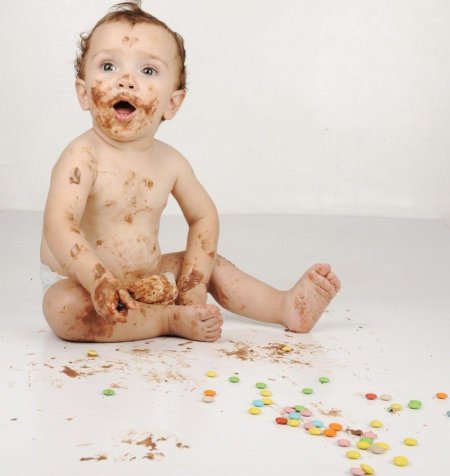 Грудной ребенок грязный