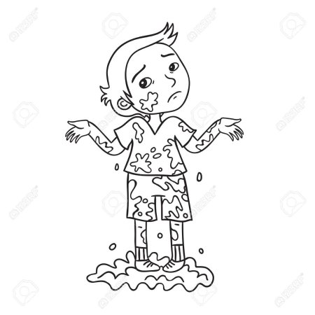 Грязнуля раскраска для детей