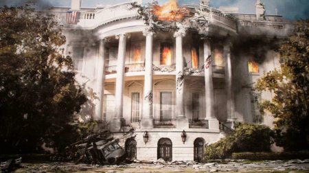 Разрушенный белый дом Вашингтон