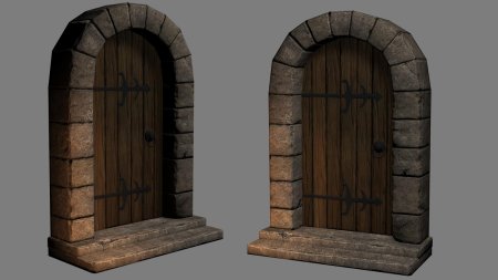 Деревянная дверь средневековья