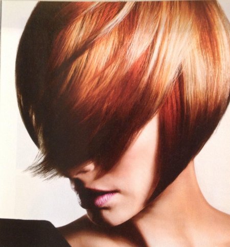 Двухцветное окрашивание на короткие волосы